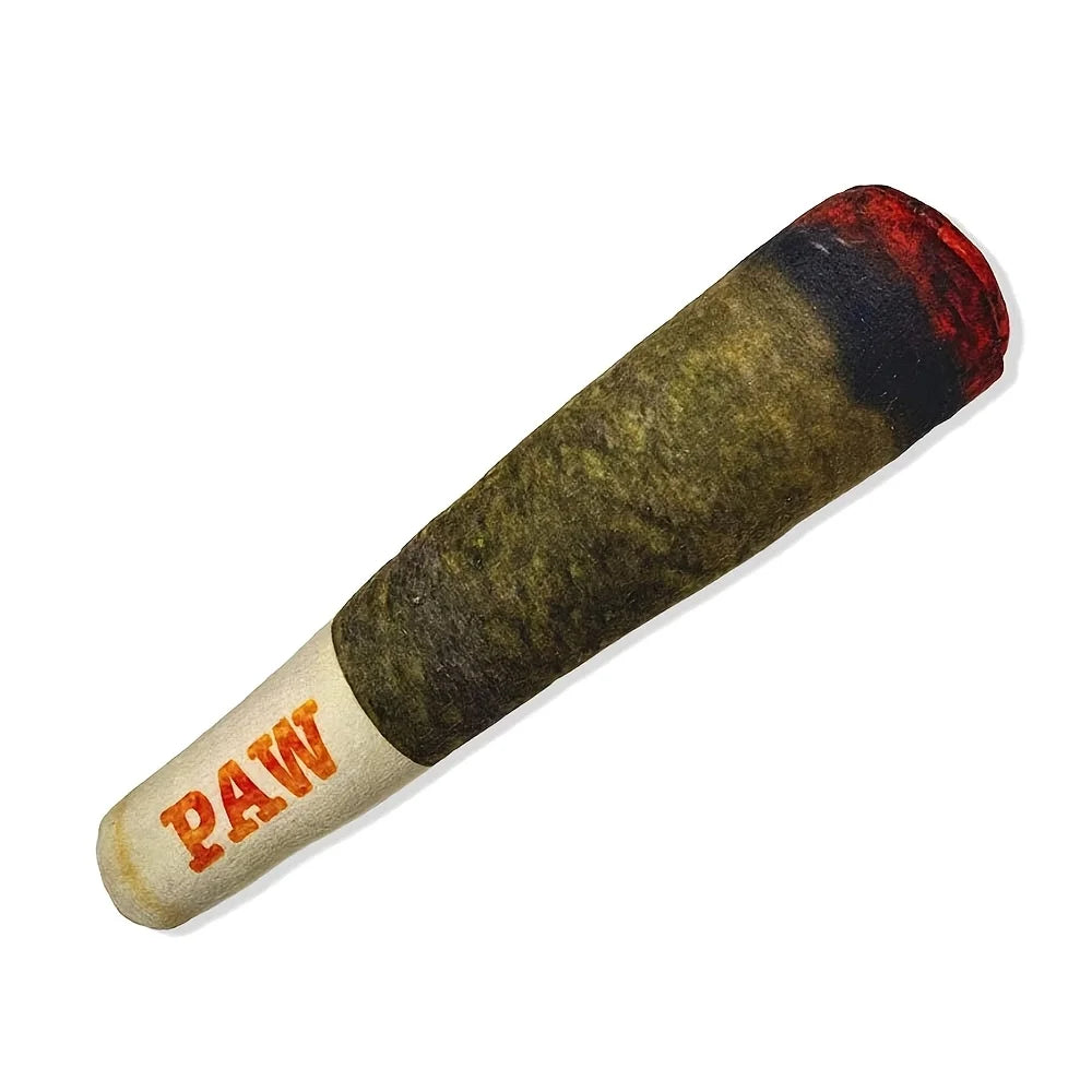 Dog Sound-Making Plush Grinding Teeth Toy Simulated Cigar Plush Pet Boredom-Relieving Toy for All Breeds' Dental Development