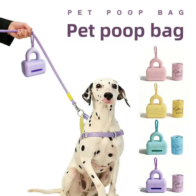 Silicone Pet Waste Bag Dispenser Portable Dog Poop Bag Holder for Outdoor Walking Cleaning Supplies