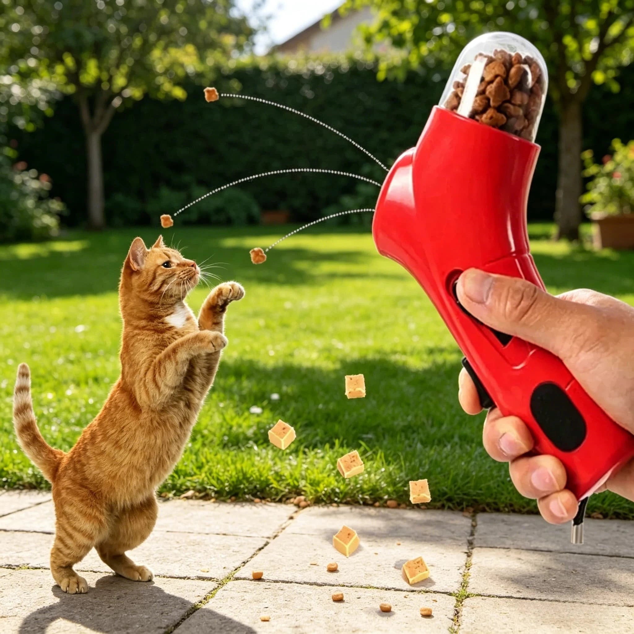 Pet Dog Cat Treat Launcher Snack Catapult Feeder Interactive Training Toy Outdoor Portable Pet Playing Supplies
