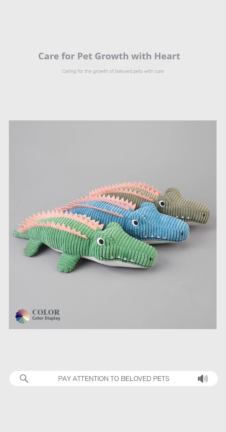 Realistic Crocodile Plush Pet Toys Squeaky Chew Toy for Puppies Boredom Grinding Teeth Interactive Dog Supplies