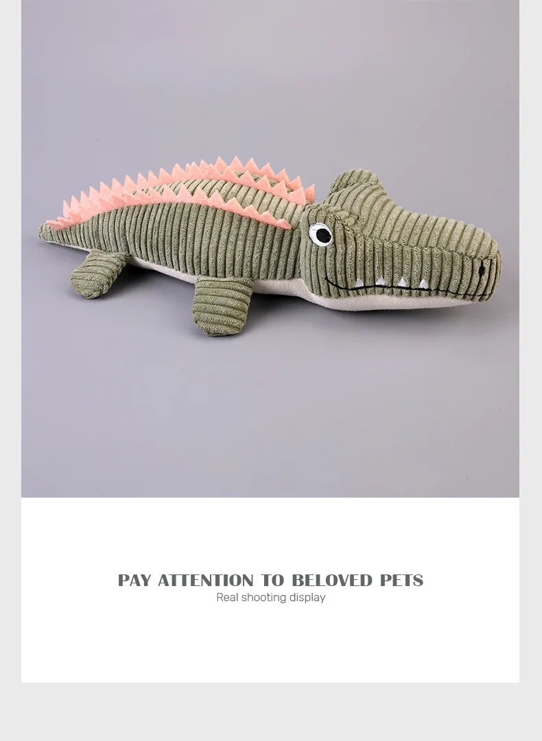 Realistic Crocodile Plush Pet Toys Squeaky Chew Toy for Puppies Boredom Grinding Teeth Interactive Dog Supplies