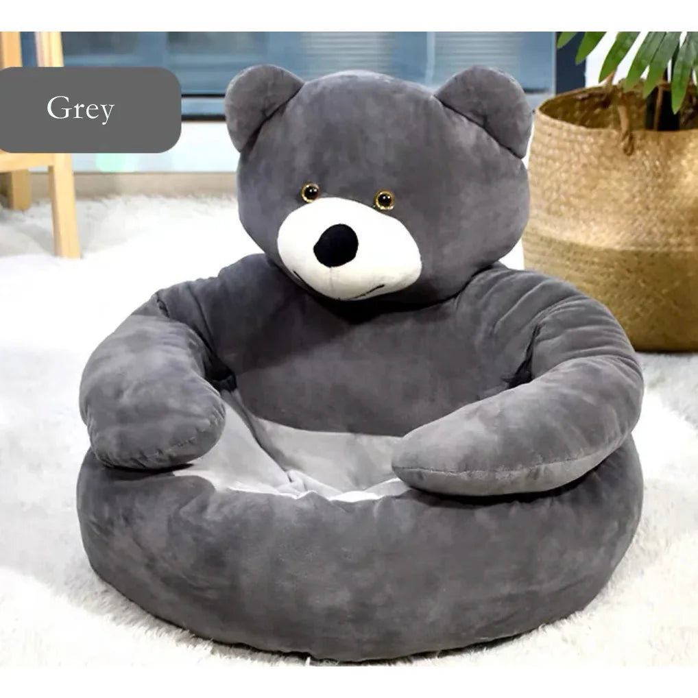 Cute Bear Sofa,Semi-Enclosed Bear Pet Dog Bed Ultra Soft Cat Bed Detachable Plush Puppy Bed Winter Warm Sleeping Bed Mat