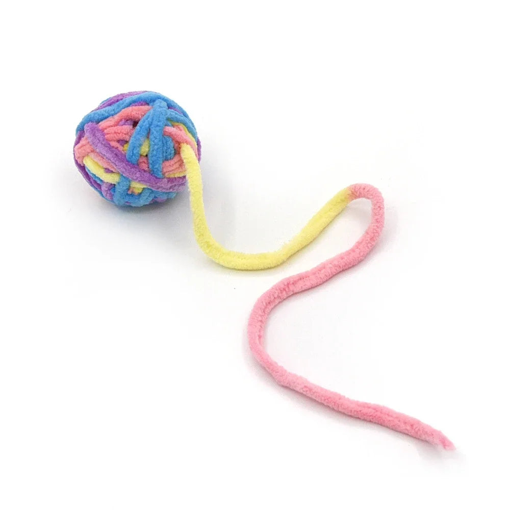 Dr.DC Pet Cat Toys Are Self Entertaining Chew and Tease Cats Toy Balls Colored Wool Dog Supplies Fidget Toy for Cats Accessories