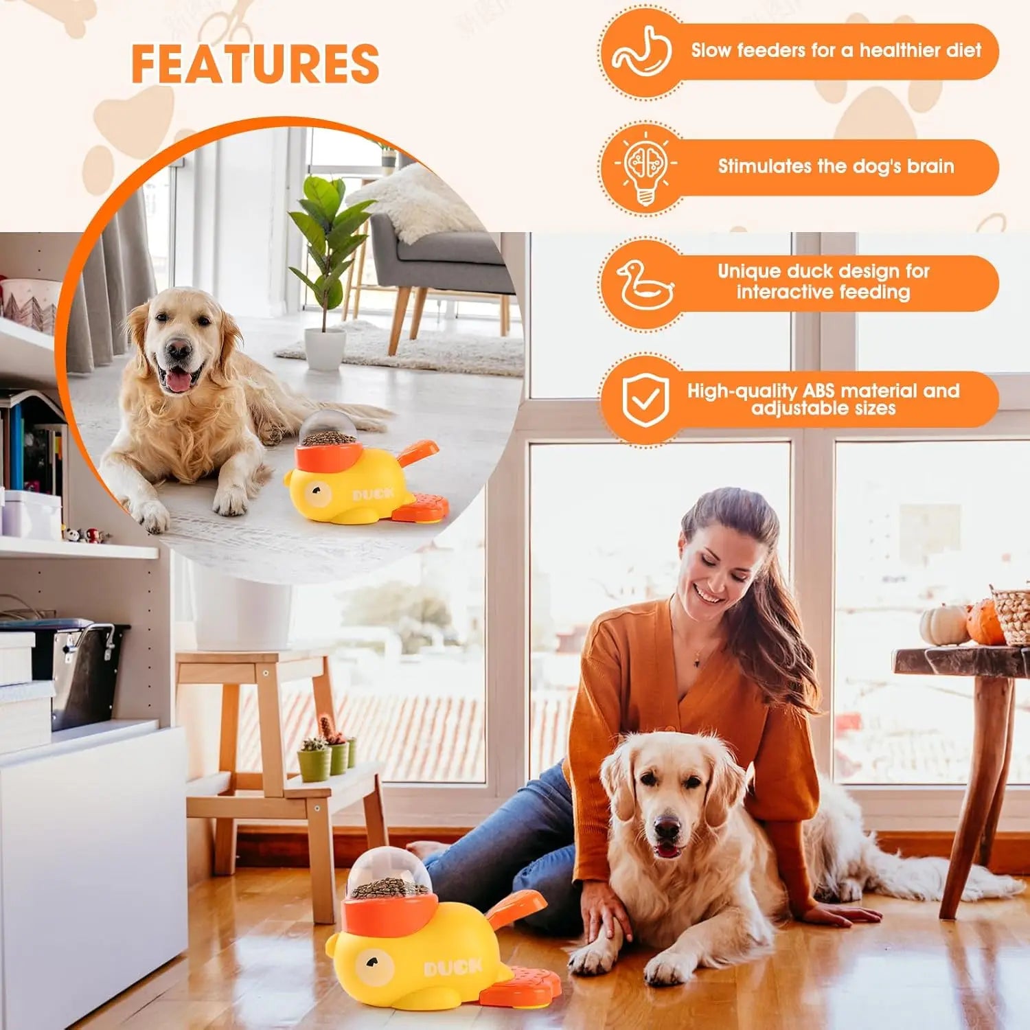 Small Dog Cat Interactive Treat Dispenser Toy, IQ Training Mental Stimulation Pet Toy, Healthy Digestion Pet Food Dispensing Toy