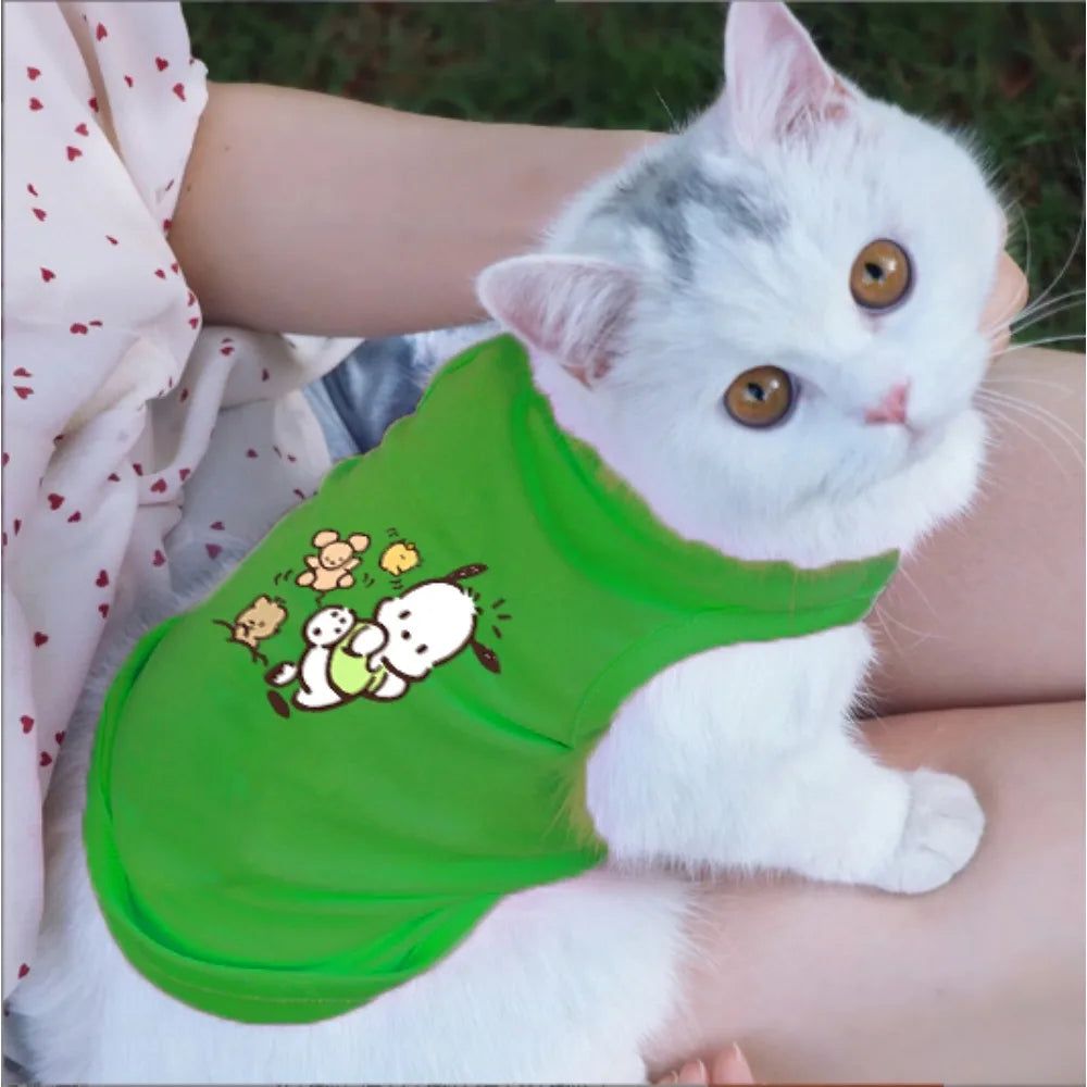 Printed pet vest,comfortable daily sportswear,suitable for cats and dogs to wear indoors for leisure walks and vacations