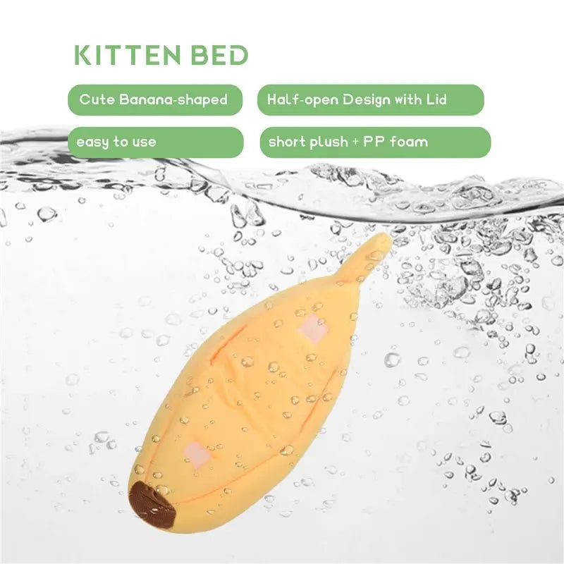 A36T-Cute Banana Cat Bed, Pet Bed Soft Cat Embrace Bed, Lovely Pet Bed For Cats, Rabbits & Small Dogs