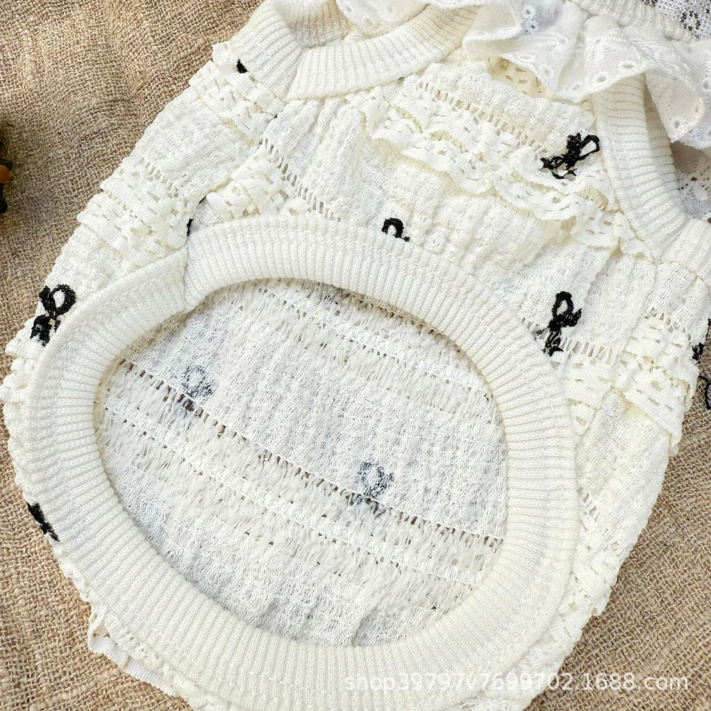 Pet Spring/Summer Breathable Cake Skirt Lace Vest Pet Cat Top Strap Puppy Clothes Dog Clothes for Small Dogs