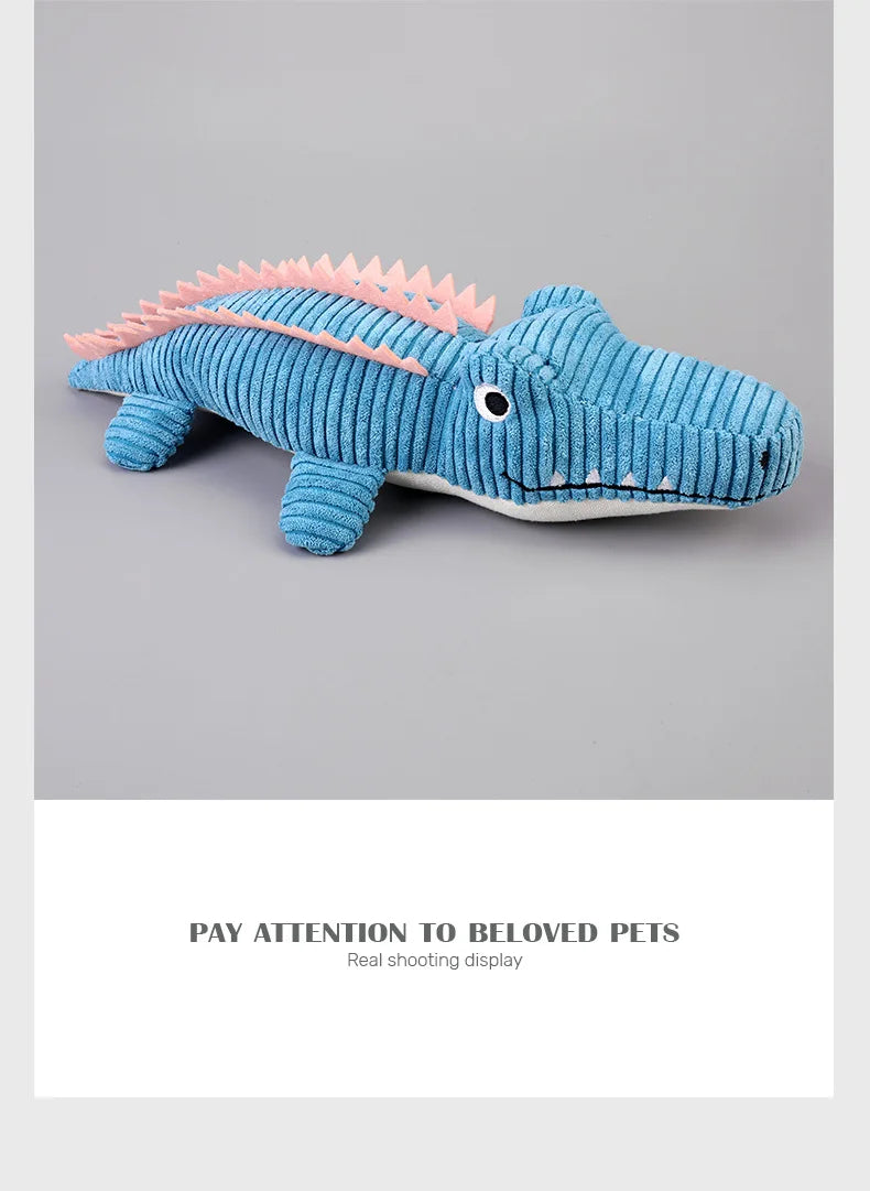 Realistic Crocodile Plush Pet Toys Squeaky Chew Toy for Puppies Boredom Grinding Teeth Interactive Dog Supplies