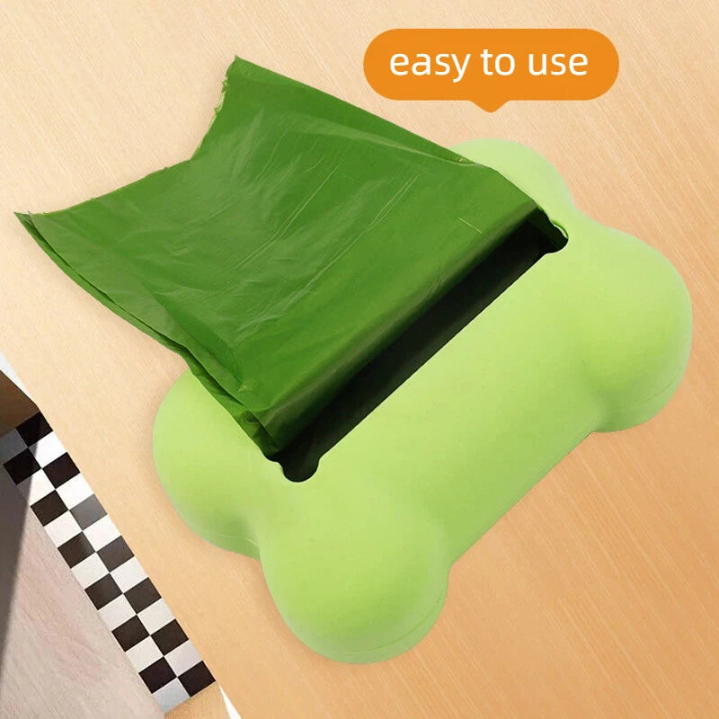 Bone Shaped Silicone Pet Garbage Bag Dispenser Portable Dog Poop Bag Holder Outdoor Animal Waste Collection Pouch Pet Supplies