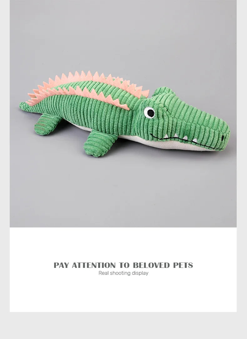 Realistic Crocodile Plush Pet Toys Squeaky Chew Toy for Puppies Boredom Grinding Teeth Interactive Dog Supplies