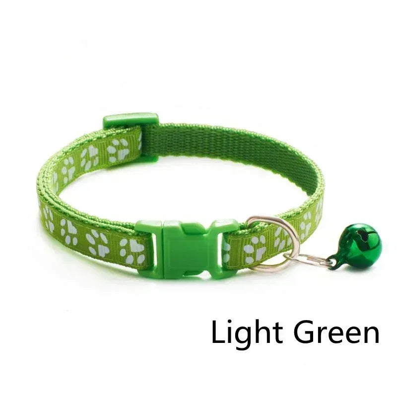 Cat Dog Universal Collar Adjustable footprint Pet Collar with Bell and PP Material Separator Reflecting Safety Bucket Solid Safe