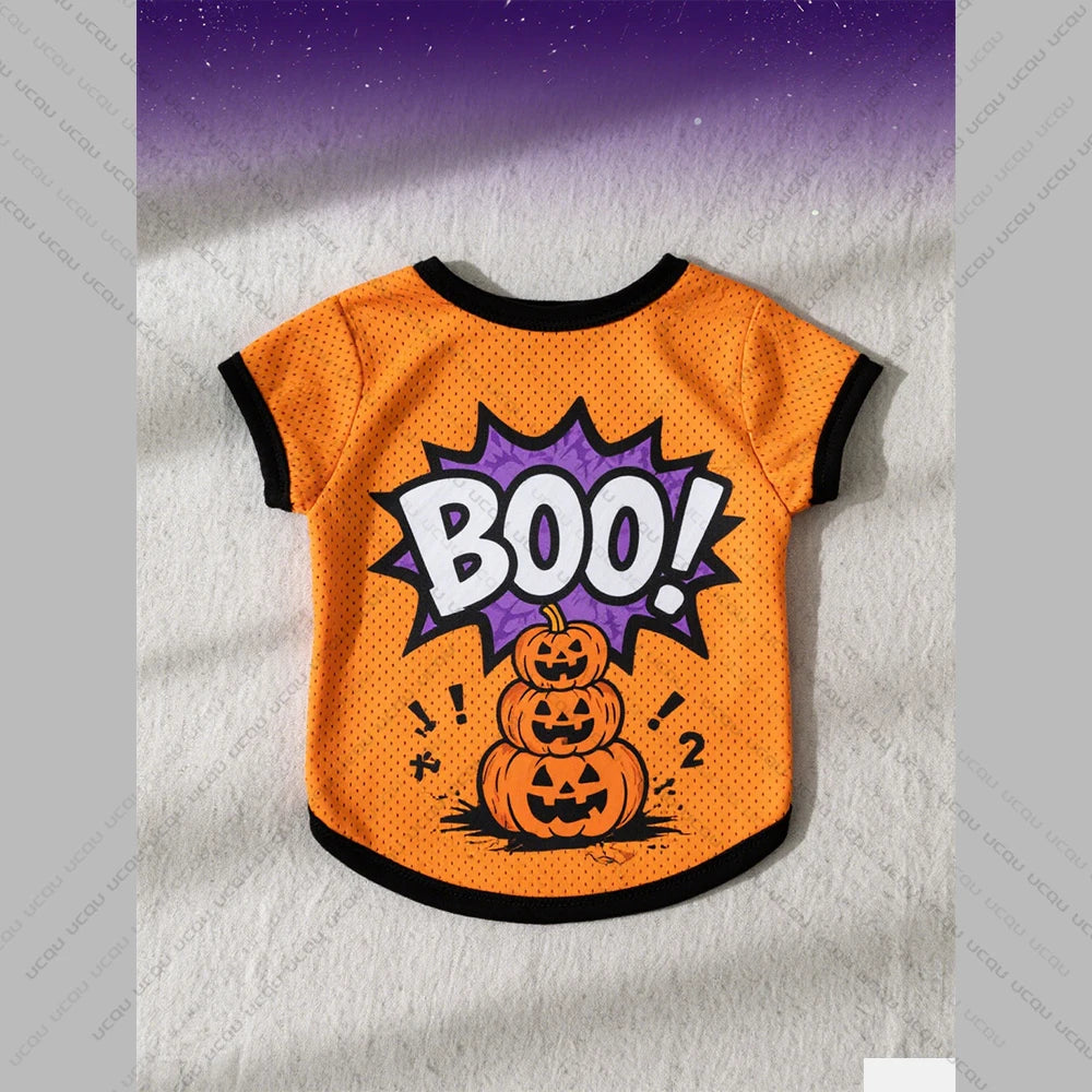 2025 Halloween Pet Cat And Dog Costumes Terrifying Personality Patterns Dog T-shirt Exclusive Halloween Props For Cute Pets