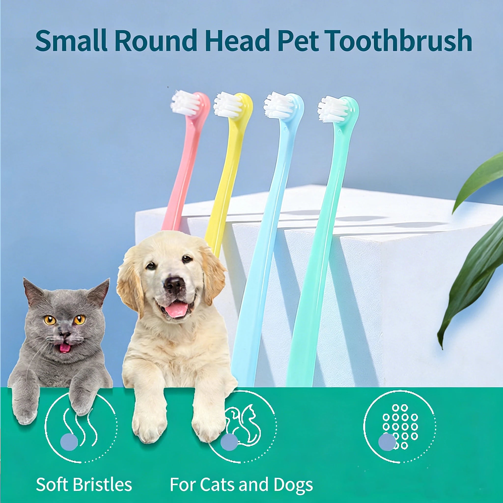 Pet Toothbrush for Cats Dogs Soft Small Head Teeth Cleaning Brush for Puppy Kitten Dental Care Dog Toothbrush