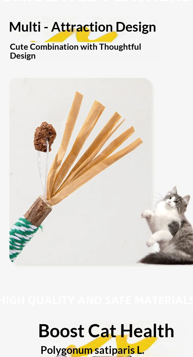 Pet Cat Toys: Self-Amusing, Boredom-Relieving, Valerian Catnip Ball Chew Stick, Jute Ball Pet Toy Supplies