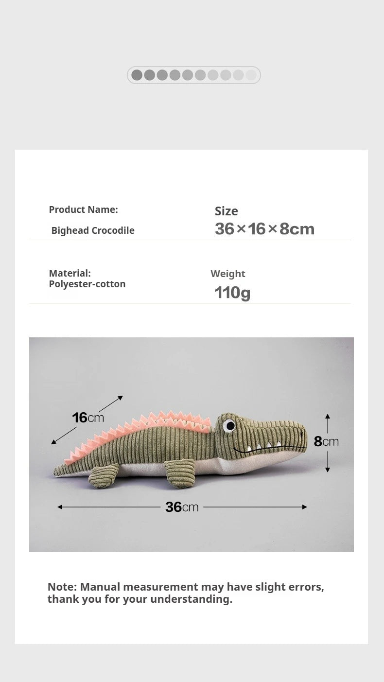 Realistic Crocodile Plush Pet Toys Squeaky Chew Toy for Puppies Boredom Grinding Teeth Interactive Dog Supplies