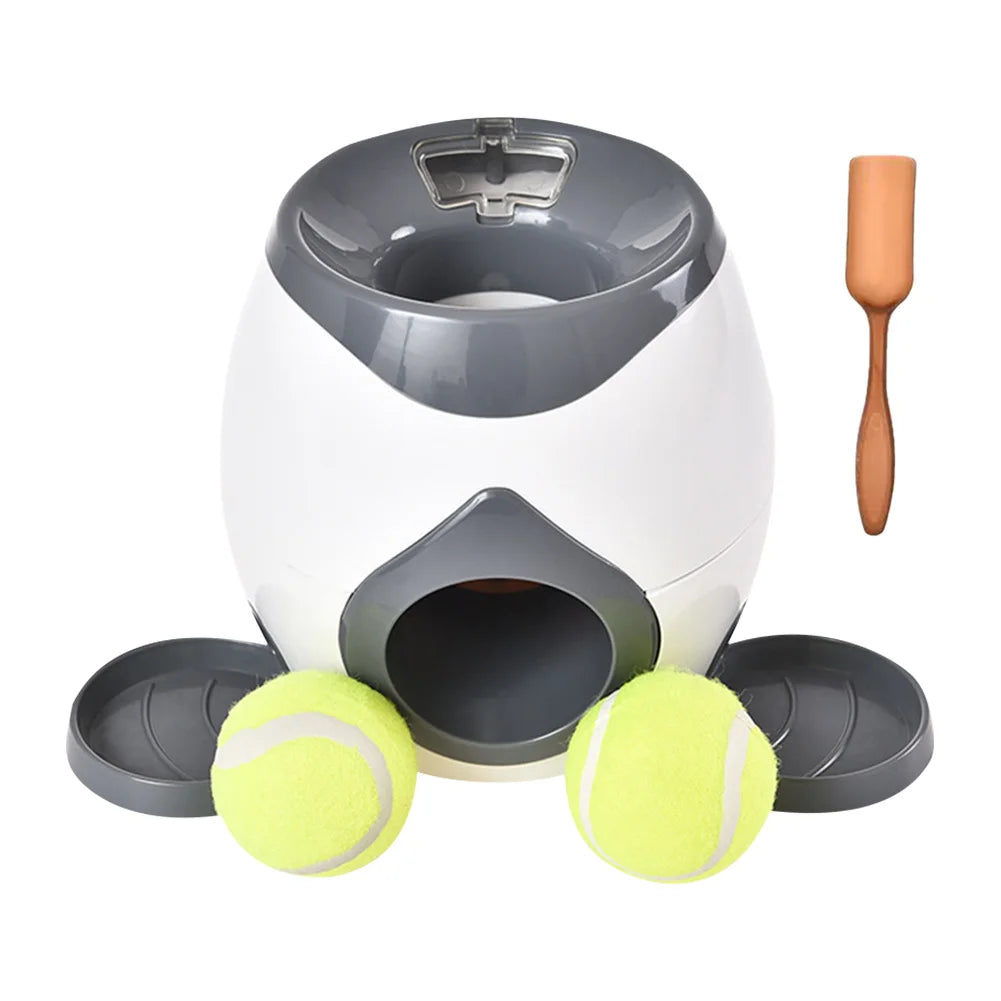 Automatic Dog Ball Launcher Dog Tennis Food Reward Machine Interactive Dog Ball Thrower Mental Stimulation Dog Toys with 2 Balls