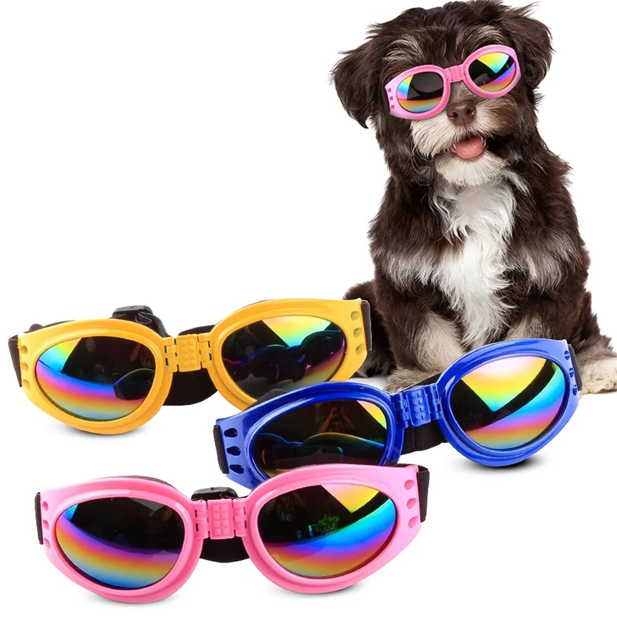 Pet Adjustable Dog Goggles Sunglasses Anti-UV Sun Glasses Eye Wear Protection Black Widely Used Dog Sunglasses Pet Dog Supplies