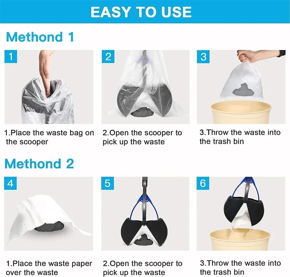 Pet Dog Cleaner Pooper Scooper Long Handle Pet Pooper Scooper Dog Cat Poop Scoop Clean Waste Cleaning Tools Pet Supplies