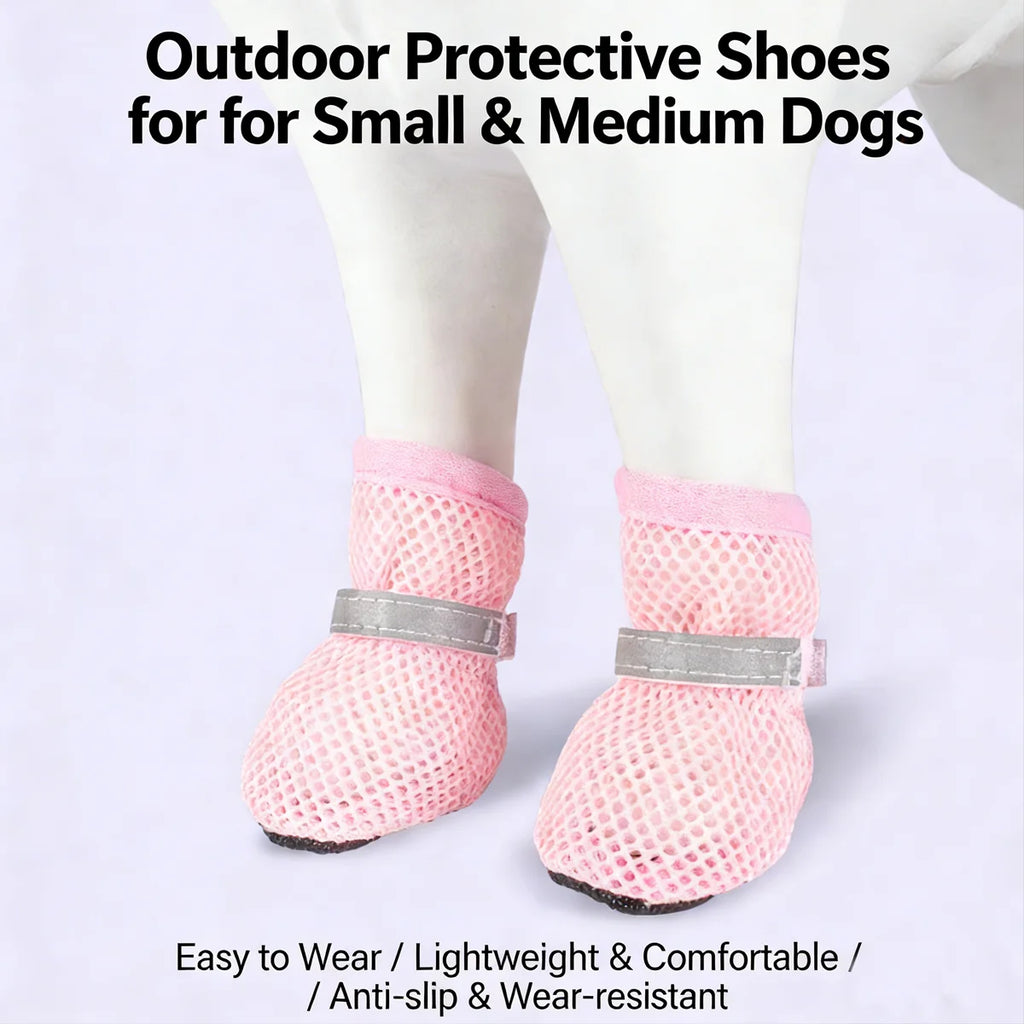 Pet Breathable Shoes Lightweight Breathable Mesh Dog Boots Anti-slip Soles Protecting Paws, Suitable Small To Medium-sized Pet.