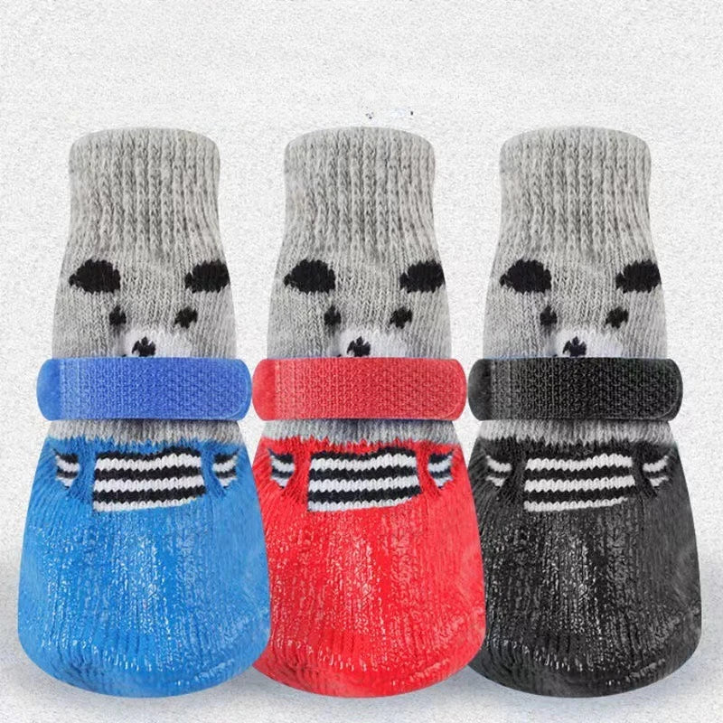 Pet Dog Shoes Waterproof Warm Dog Boots Non Slip Paw Protector Shoes for Small Dogs Cats Outdoor Walking Daily Wear Pet Footwear