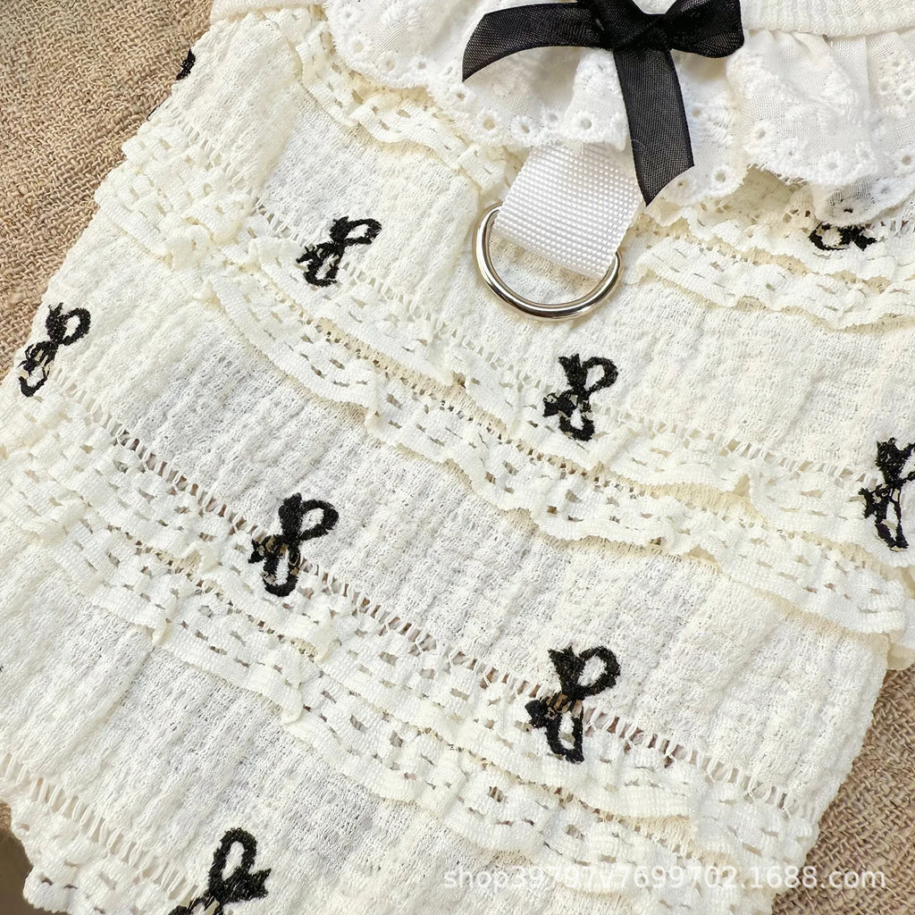 Pet Spring/Summer Breathable Cake Skirt Lace Vest Pet Cat Top Strap Puppy Clothes Dog Clothes for Small Dogs