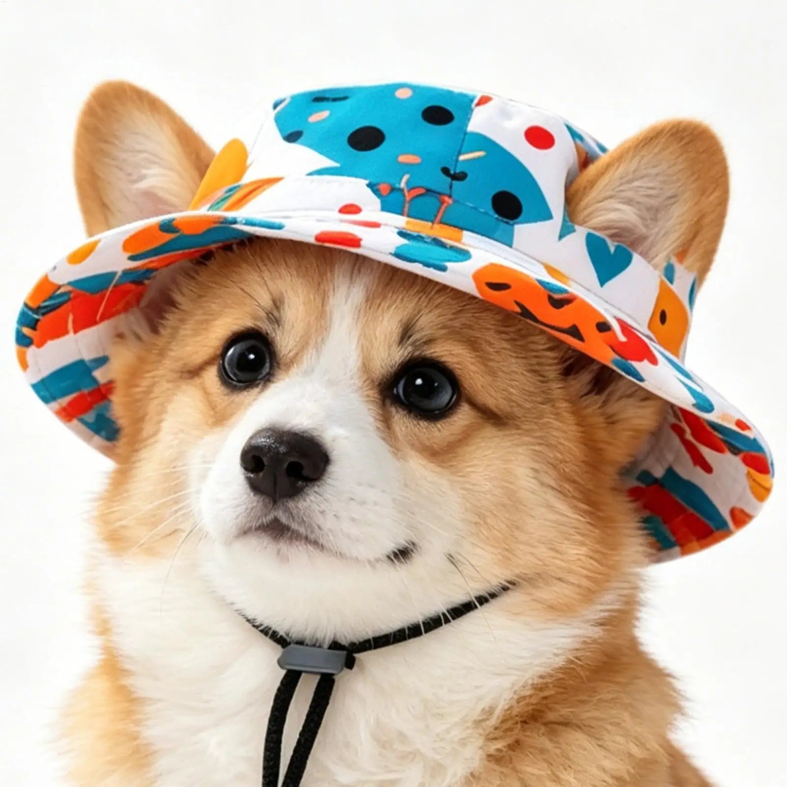 Pet Sun Hat for Cats Breathable Round Brim Ear Holes Sunlight Blocking Caps Dog Summer Outdoor Photography Holiday Beach