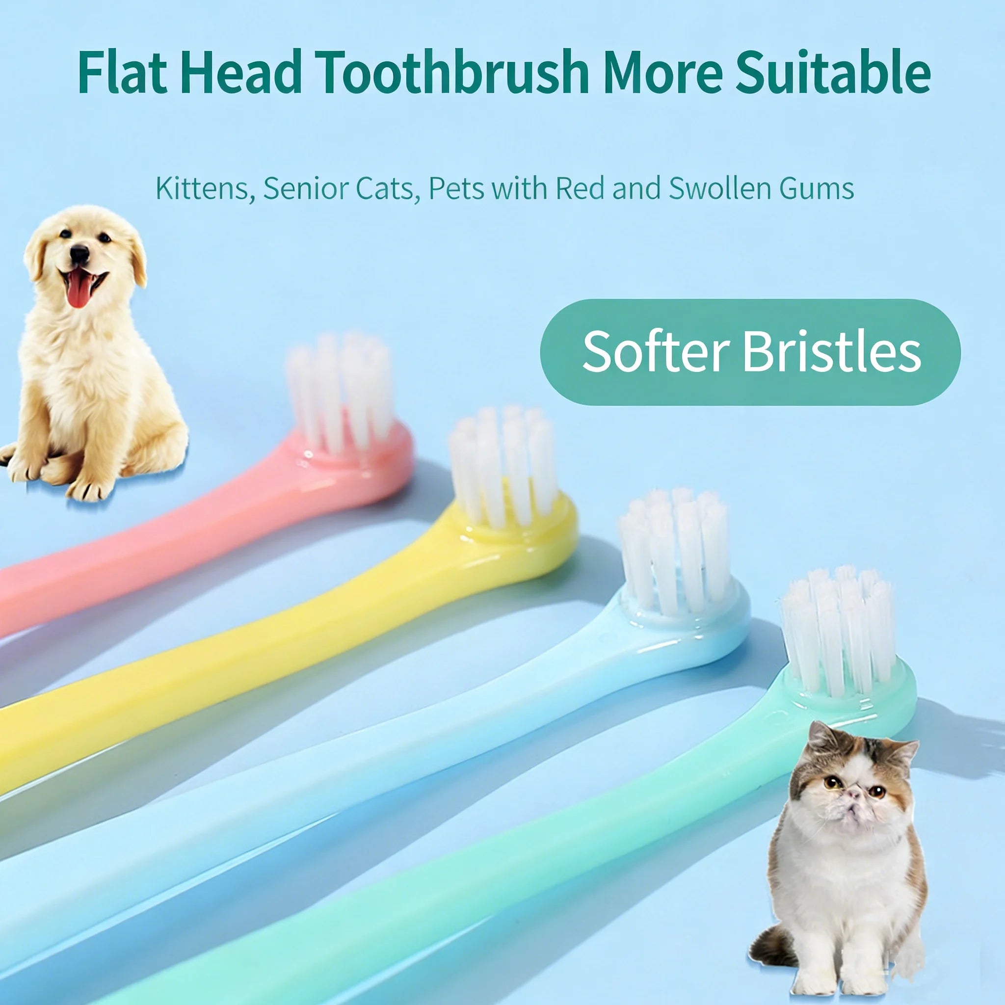 Pet Toothbrush for Cats Dogs Soft Small Head Teeth Cleaning Brush for Puppy Kitten Dental Care Dog Toothbrush