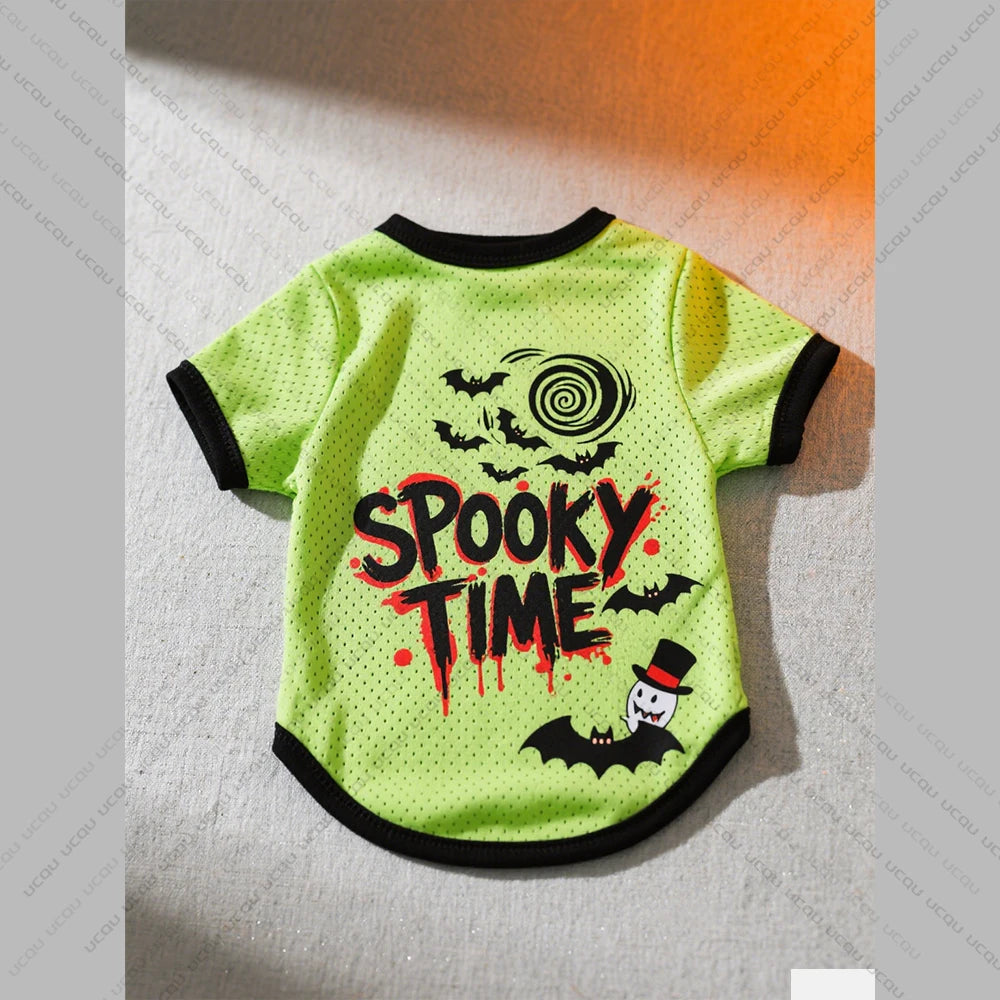 2025 Halloween Pet Cat And Dog Costumes Terrifying Personality Patterns Dog T-shirt Exclusive Halloween Props For Cute Pets