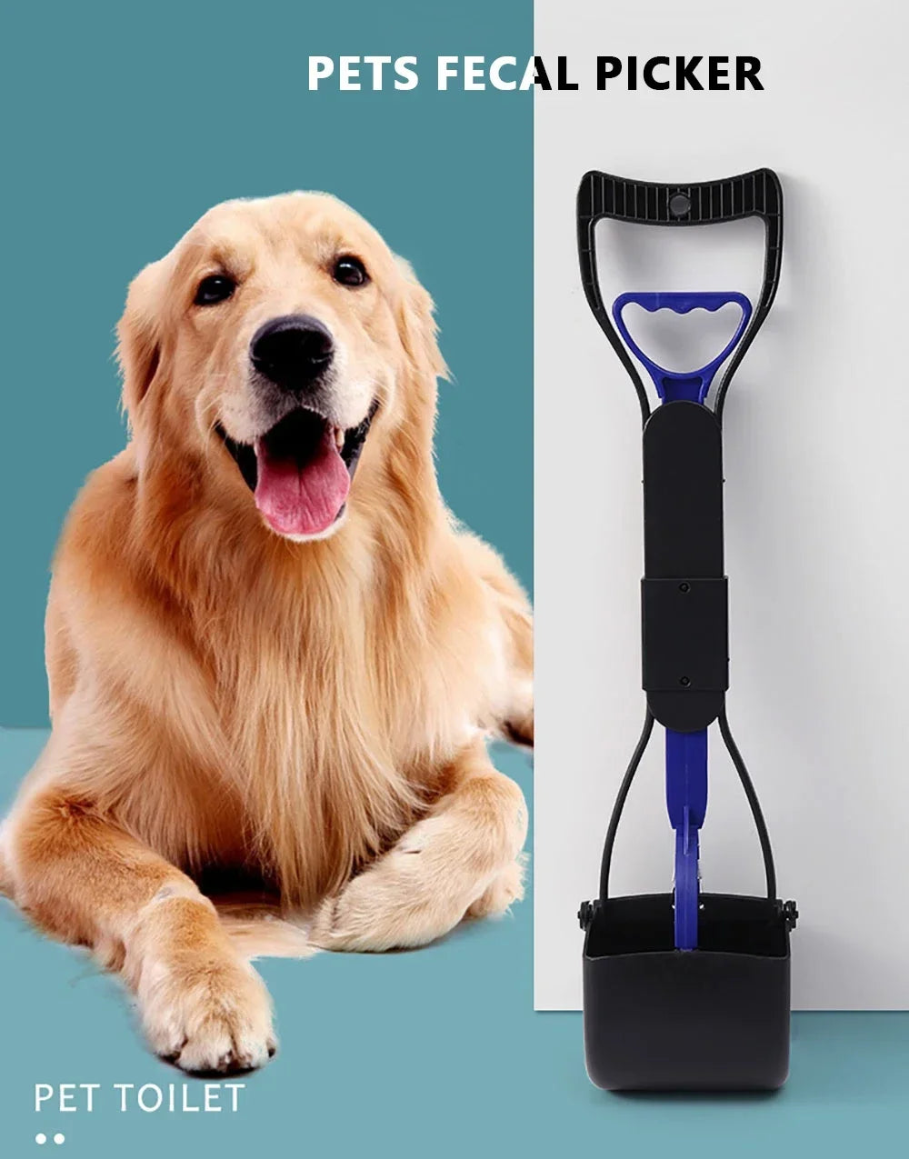 Pet Dog Cleaner Pooper Scooper Long Handle Pet Pooper Scooper Dog Cat Poop Scoop Clean Waste Cleaning Tools Pet Supplies
