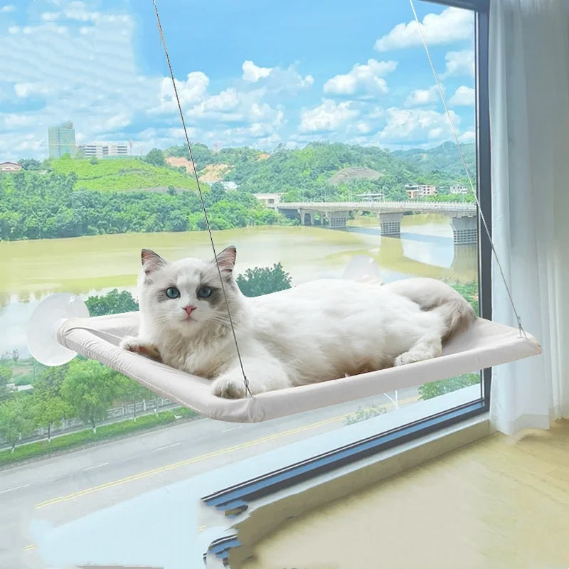 Upgraded New Pet Cat Hammock Hanging Cat Bed Bearing 20 Kg Comfortable Sunny Window Seat Kitten Rock Climbing Frame Pet Supplies