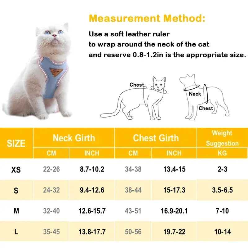 Cat Puppy Outdoor Walking Supplies Fashion Pet Harness and Leash Set for Small Dogs Cats Breathable Durable Kitten Harnesses
