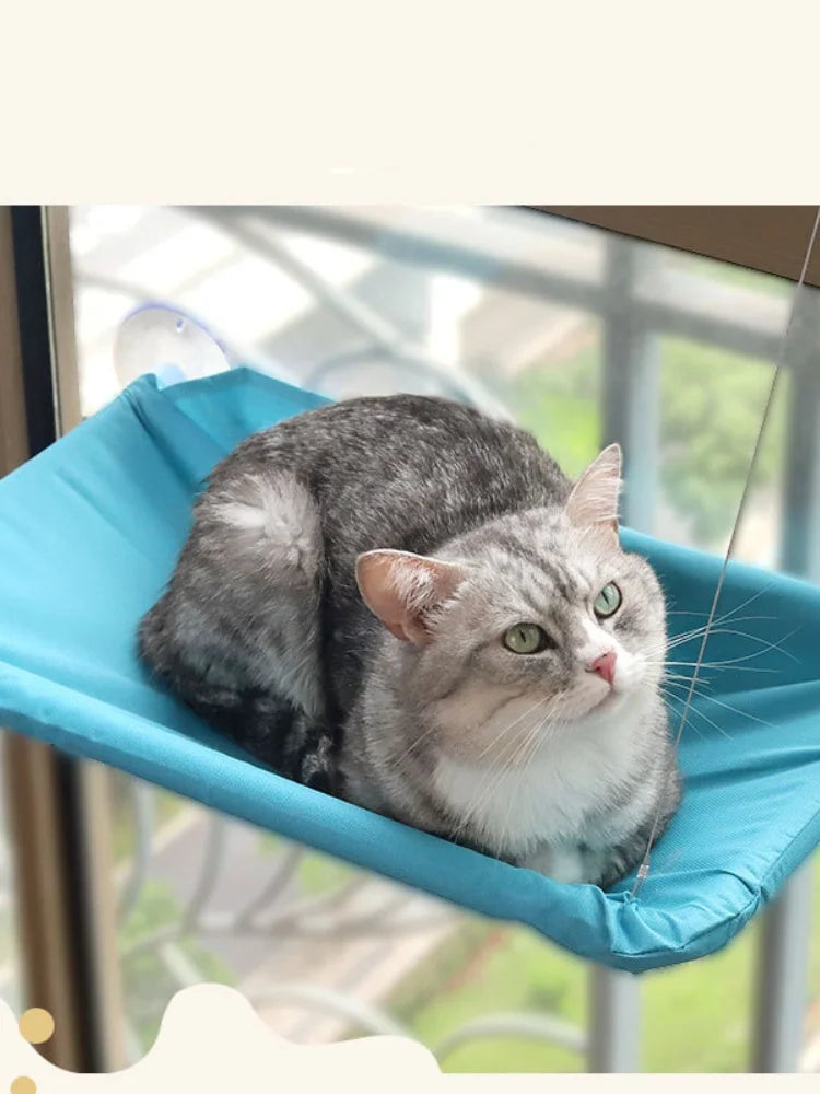 Upgraded New Pet Cat Hammock Hanging Cat Bed Bearing 20 Kg Comfortable Sunny Window Seat Kitten Rock Climbing Frame Pet Supplies