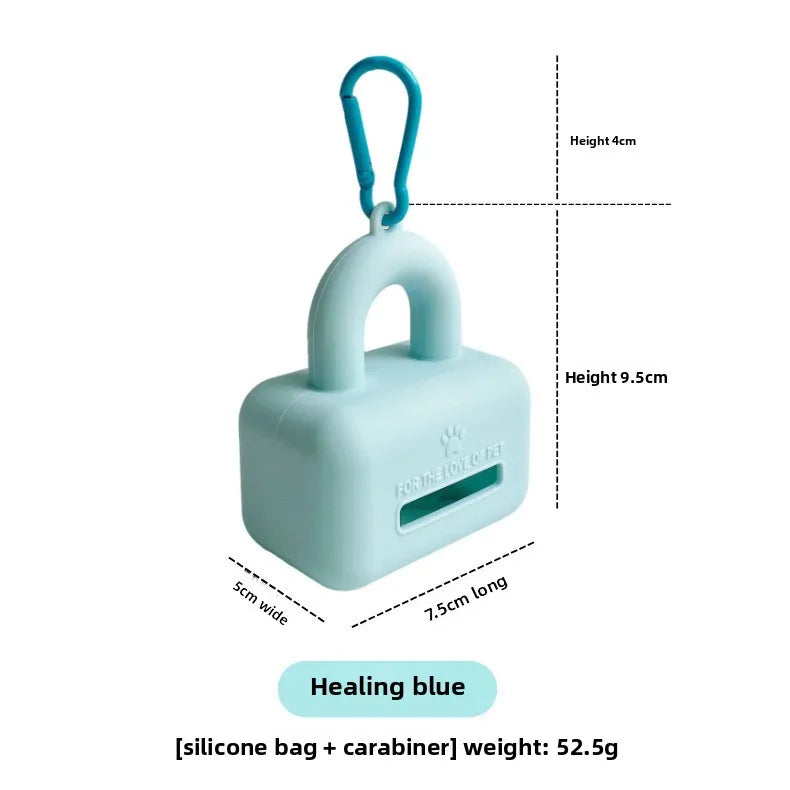 Silicone Pet Waste Bag Dispenser Portable Dog Poop Bag Holder for Outdoor Walking Cleaning Supplies