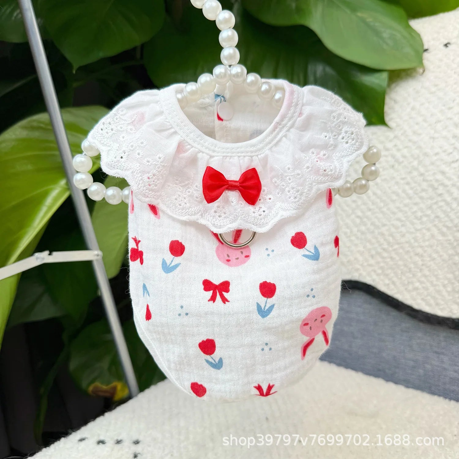 Pet Spring/Summer Breathable Cake Skirt Lace Vest Pet Cat Top Strap Puppy Clothes Dog Clothes for Small Dogs