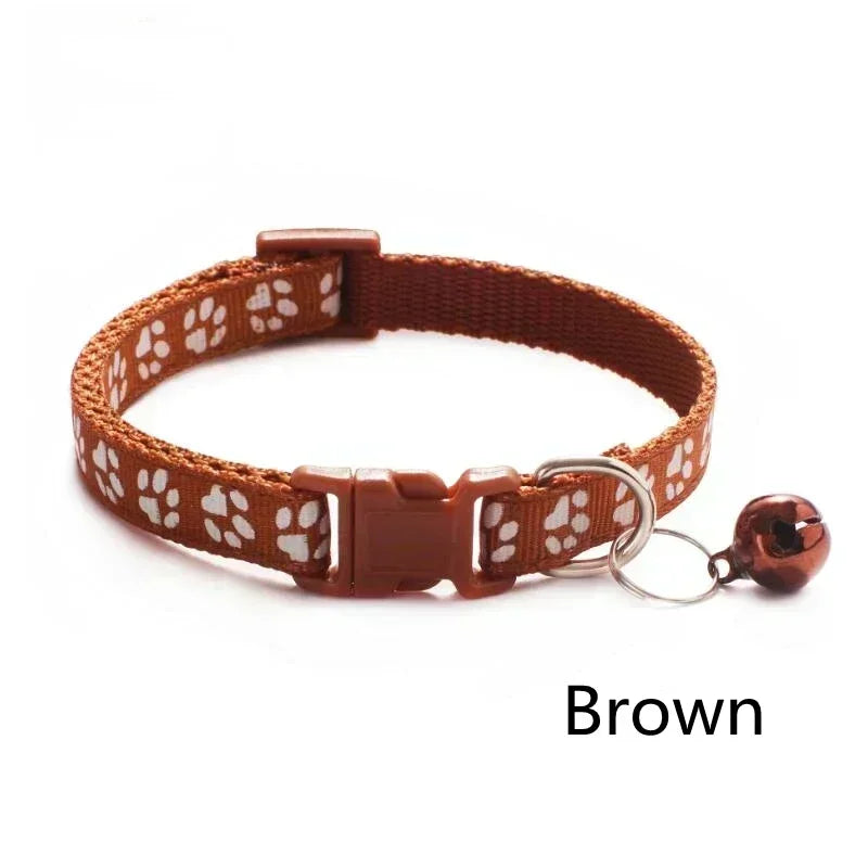 Cat Dog Universal Collar Adjustable footprint Pet Collar with Bell and PP Material Separator Reflecting Safety Bucket Solid Safe