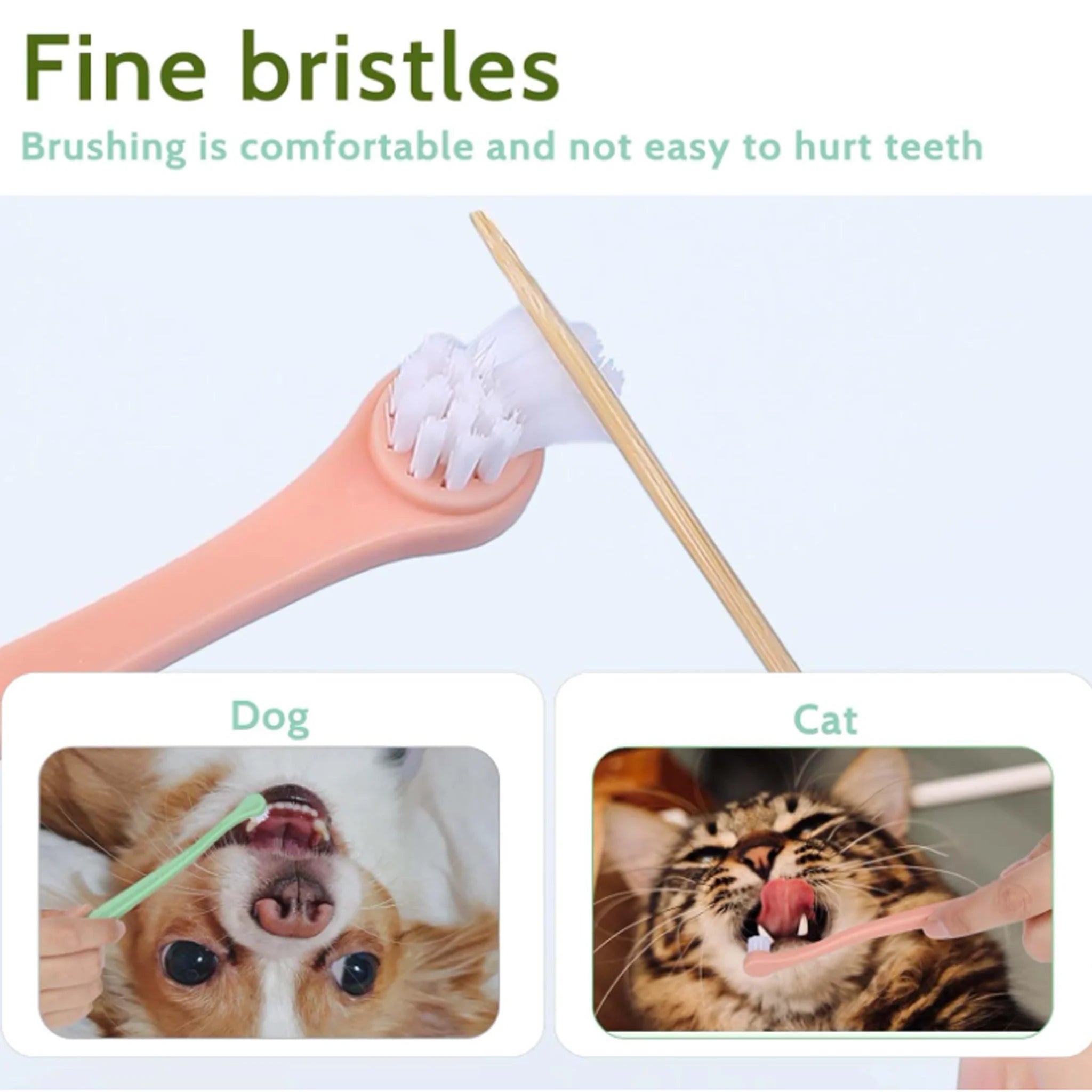Pet Toothbrush for Cats Dogs Soft Small Head Teeth Cleaning Brush for Puppy Kitten Dental Care Dog Toothbrush