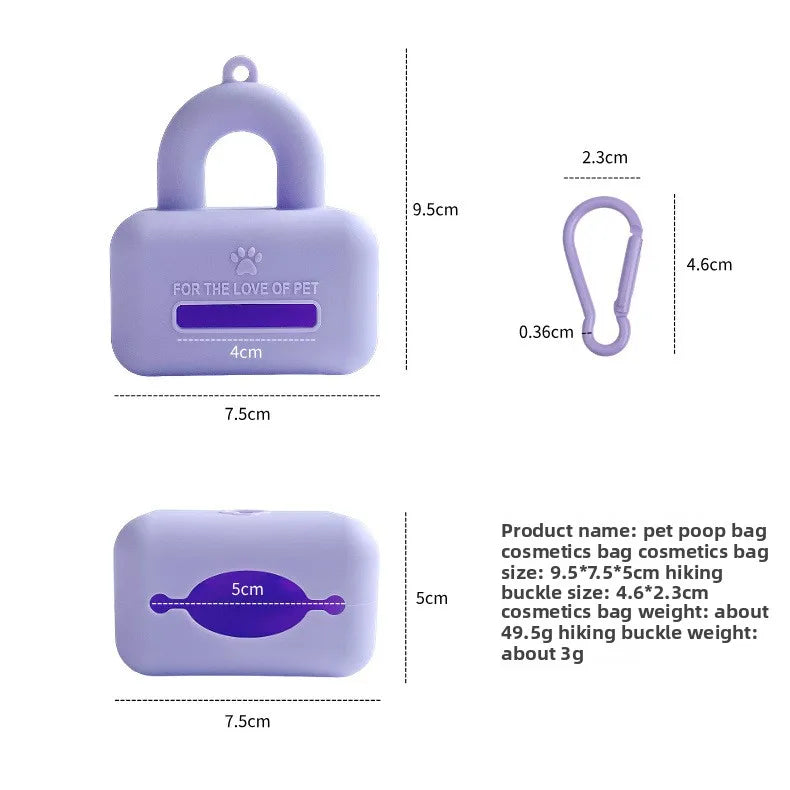 Silicone Pet Waste Bag Dispenser Portable Dog Poop Bag Holder for Outdoor Walking Cleaning Supplies