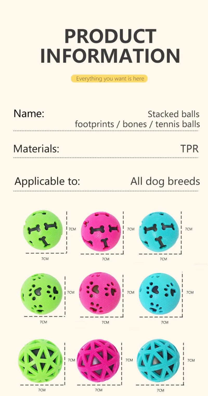 TPR Elastic Toy Ball for Pets Chewable Sound-making Nteractive and Dog Training Dog Interaction To Relieve Boredom Dog Supplies