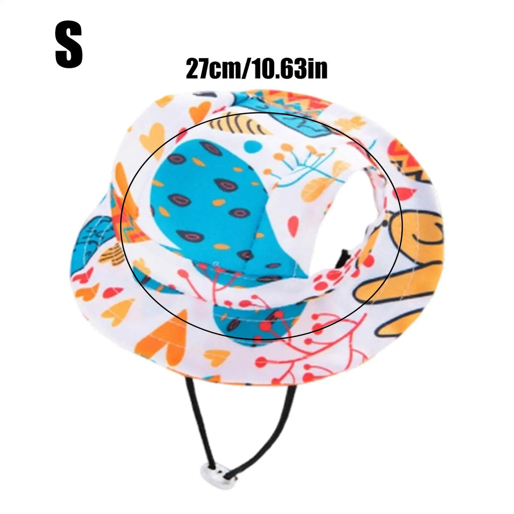 Pet Sun Hat for Cats Breathable Round Brim Ear Holes Sunlight Blocking Caps Dog Summer Outdoor Photography Holiday Beach