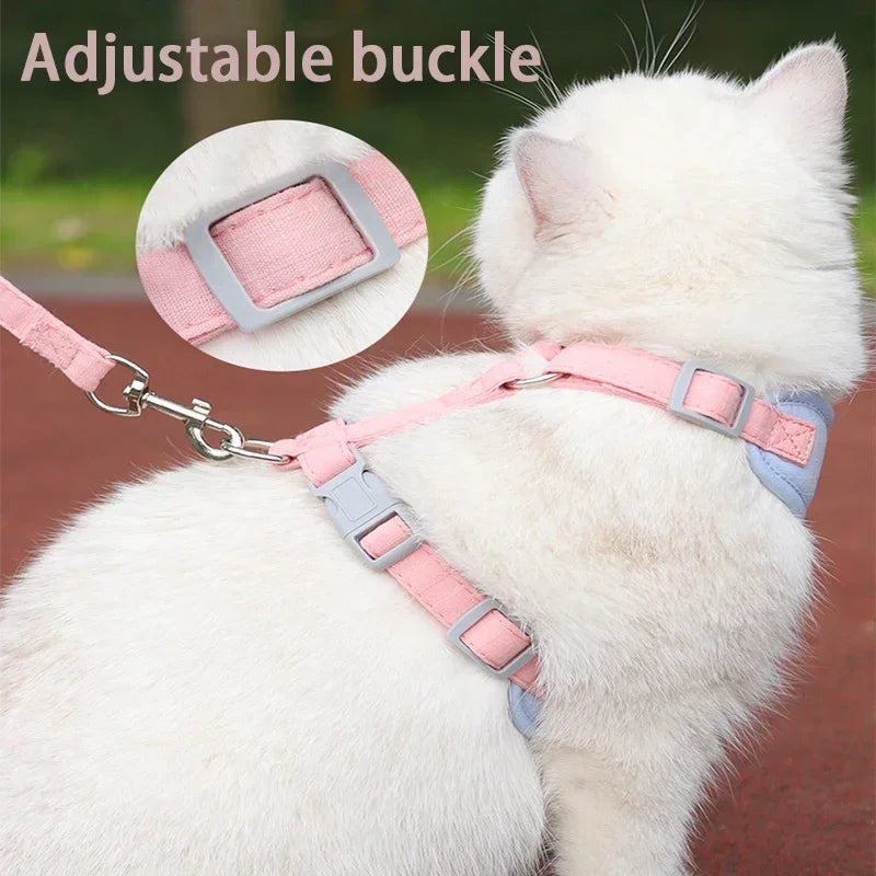 Cat Puppy Outdoor Walking Supplies Fashion Pet Harness and Leash Set for Small Dogs Cats Breathable Durable Kitten Harnesses