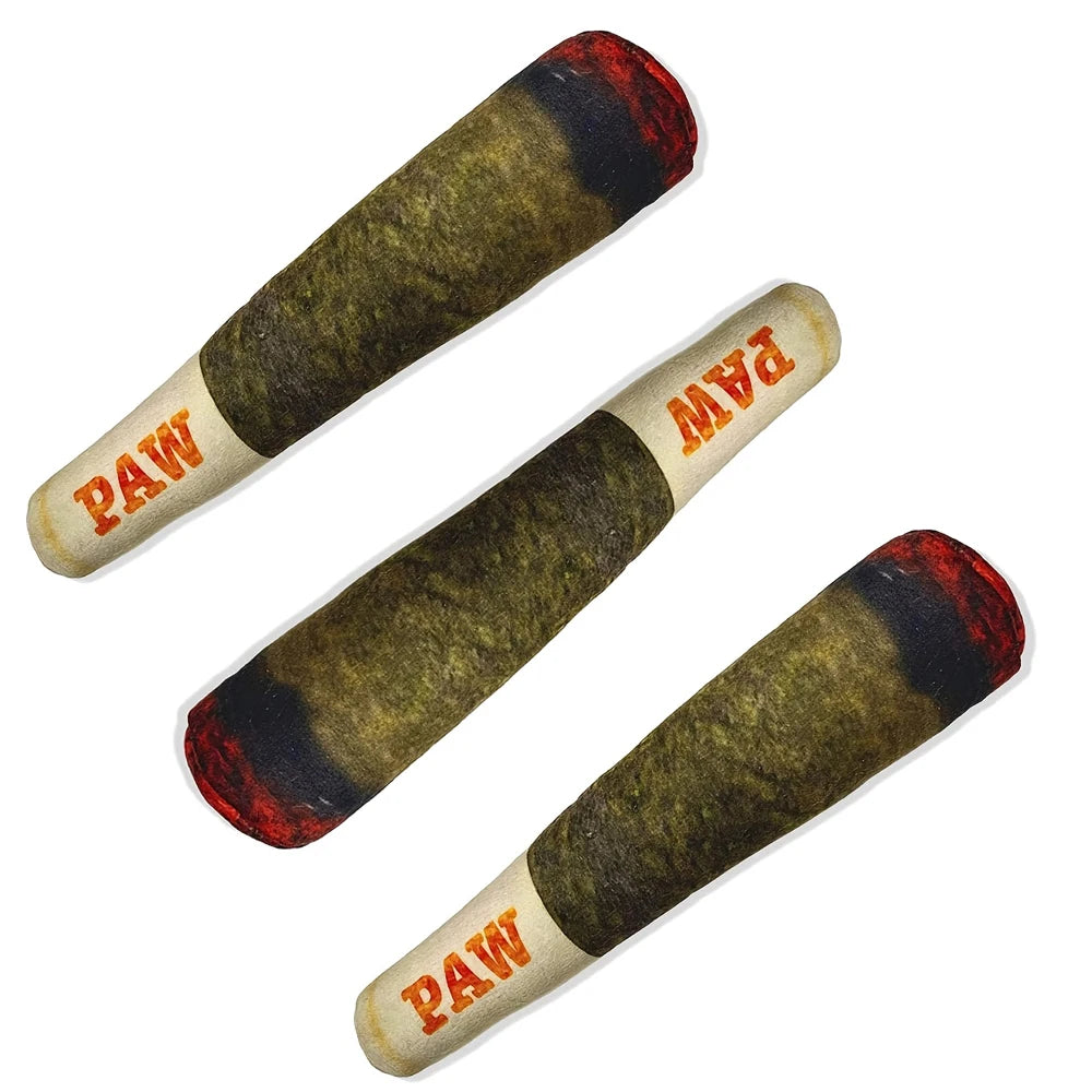 Dog Sound-Making Plush Grinding Teeth Toy Simulated Cigar Plush Pet Boredom-Relieving Toy for All Breeds' Dental Development