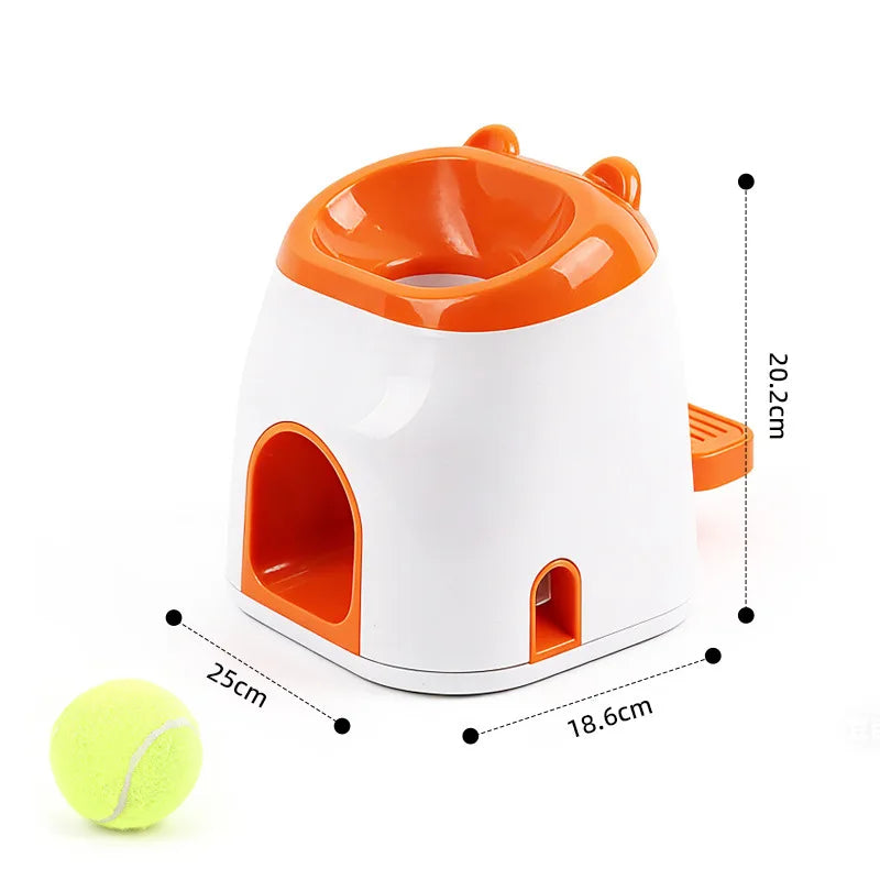 2-in-1 Dog Ball Launcher, Pet Tennis Snack Reward Press-Type Ball Throwing Toy