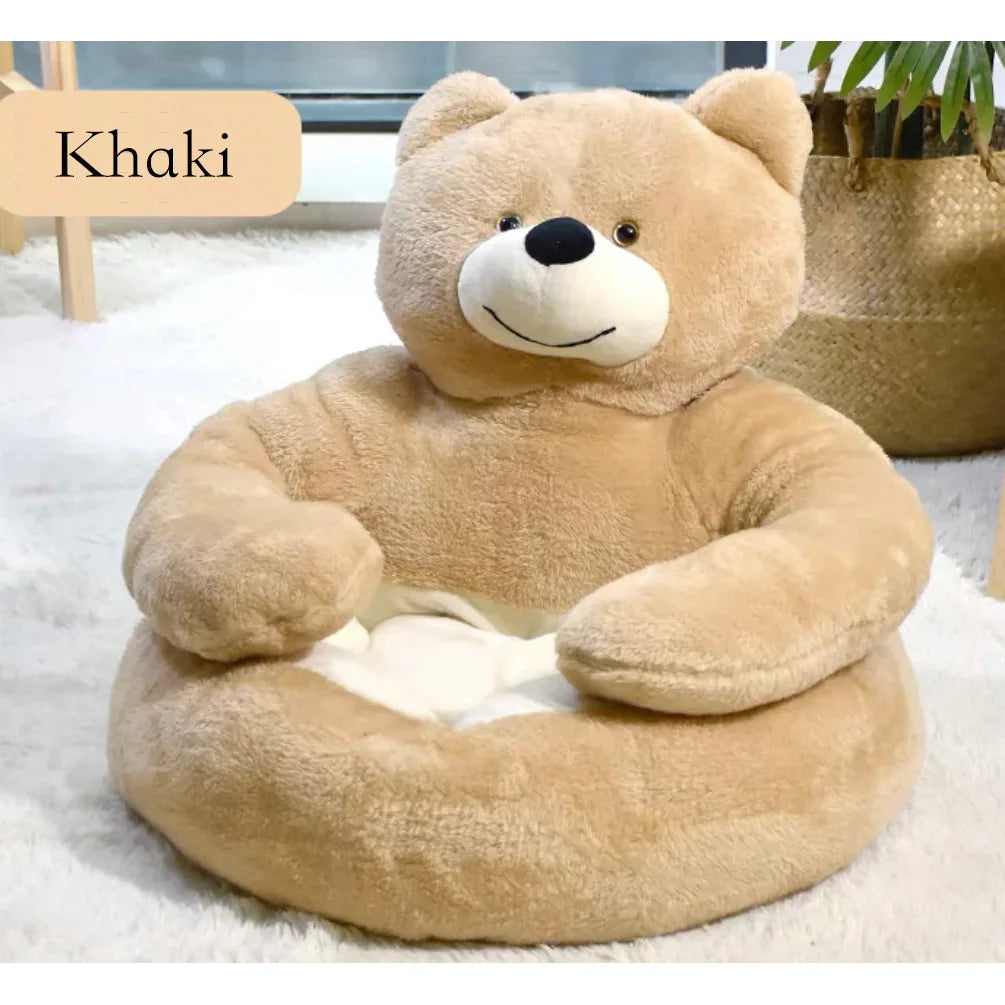 Cute Bear Sofa,Semi-Enclosed Bear Pet Dog Bed Ultra Soft Cat Bed Detachable Plush Puppy Bed Winter Warm Sleeping Bed Mat
