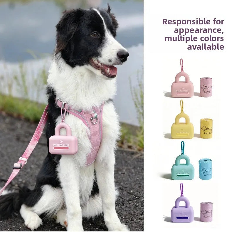 Silicone Pet Waste Bag Dispenser Portable Dog Poop Bag Holder for Outdoor Walking Cleaning Supplies