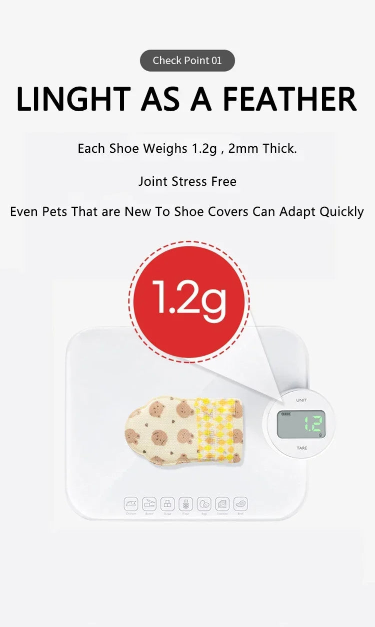 Pet Disposable Bear Shoes Dog Booties Soft Shoes Covers Portable Anti Slip Dog Cat Outdoor Small Medium Foot Cover Pet Supplies